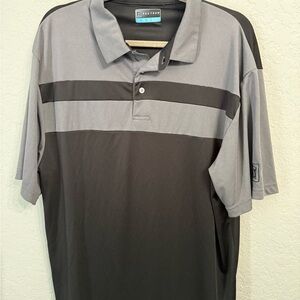 PGA Tour Men's Gray and Black Polo Shirt